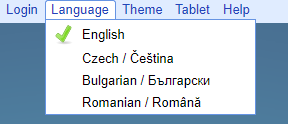Language selection