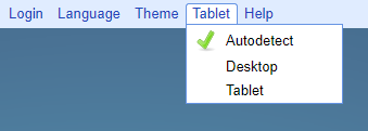 Desktop vs. tablet mode selection